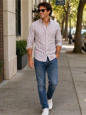 Oliver Ridley Men's Multicolor Plaid Button-Down Shirt